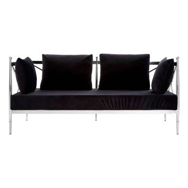 2 Seat Sofa With Silver Lattice Arms, Novo
