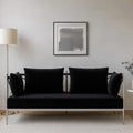 2 Seat Sofa With Silver Lattice Arms, Novo