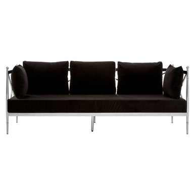 3 Seat Sofa With Silver Lattice Sides, Novo