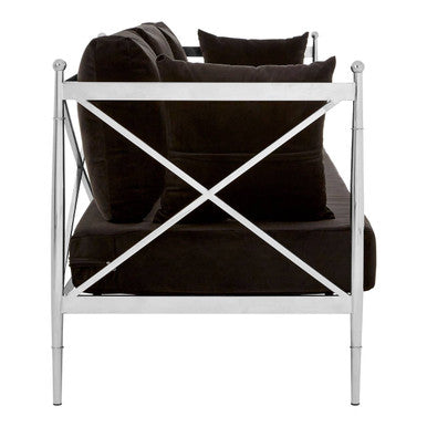 3 Seat Sofa With Silver Lattice Sides, Novo