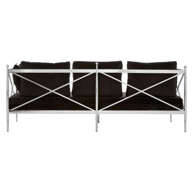 3 Seat Sofa With Silver Lattice Sides, Novo