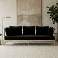 3 Seat Sofa With Silver Lattice Sides, Novo