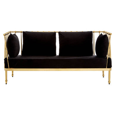 2 Seat Gold Tapered Arms Sofa, Novo