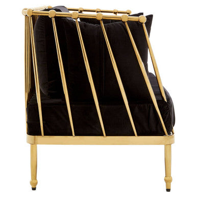 2 Seat Gold Tapered Arms Sofa, Novo