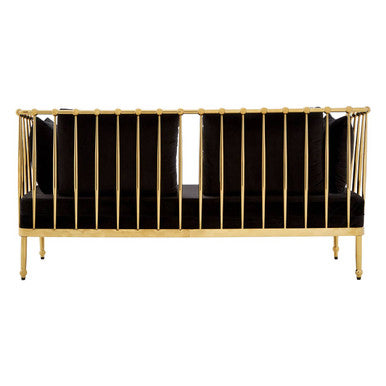 2 Seat Gold Tapered Arms Sofa, Novo