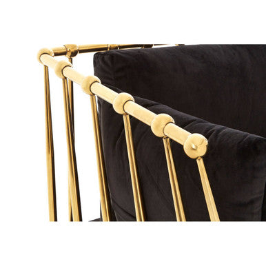 2 Seat Gold Tapered Arms Sofa, Novo