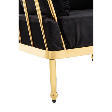 2 Seat Gold Tapered Arms Sofa, Novo