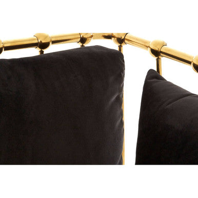 2 Seat Gold Tapered Arms Sofa, Novo