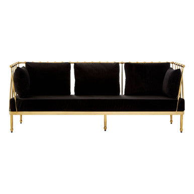 3 Seat Gold Tapered Arms Sofa, Novo