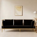 3 Seat Gold Tapered Arms Sofa, Novo