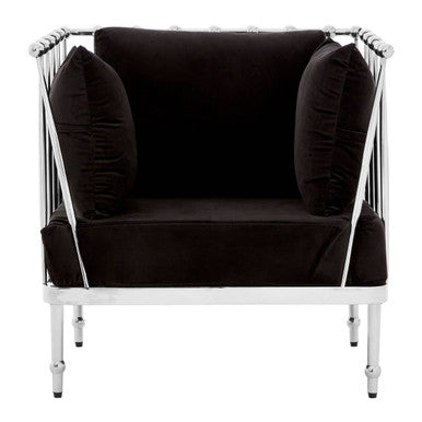 Novo Chair With Silver Tapered Arms