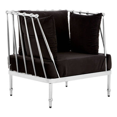 Novo Chair With Silver Tapered Arms