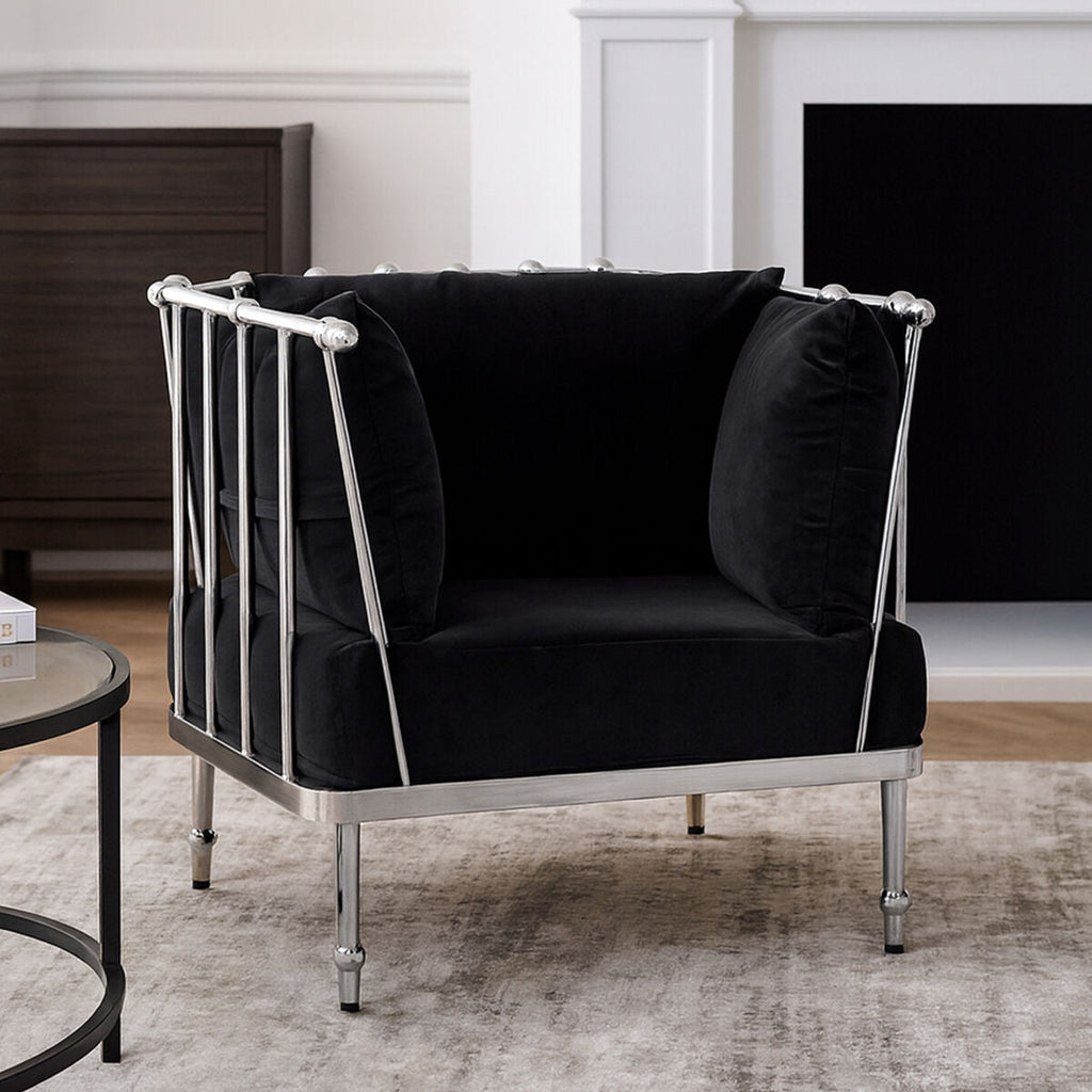Novo Chair With Silver Tapered Arms