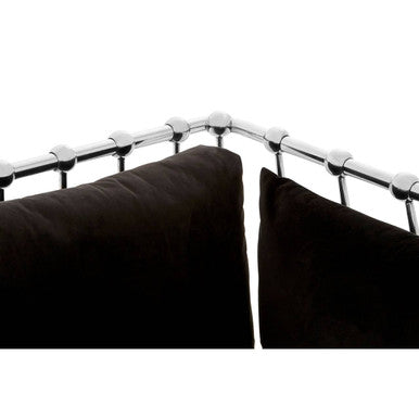 2 Seat Silver Tapered Arms Sofa, Novo