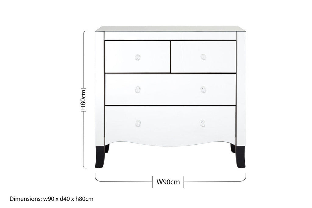 Graciela Chest Of 4 Drawers With Mirror Frame