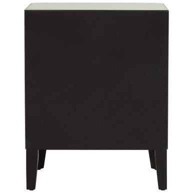 Gabriella Mirrored Chest Of 4 Drawers Black Contemporary
