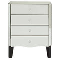 Gabriella Mirrored Chest Of 4 Drawers Black Contemporary
