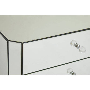 Gabriella Mirrored Chest Of 4 Drawers Black Contemporary