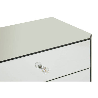Gabriella Mirrored Chest Of 4 Drawers Black Contemporary