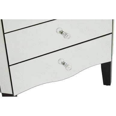 Gabriella Mirrored Chest Of 4 Drawers Black Contemporary