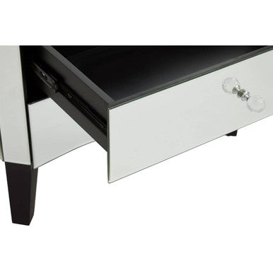 Gabriella Mirrored Chest Of 4 Drawers Black Contemporary