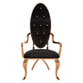 Novara Black Velvet & Rose Gold Baroque Chair
