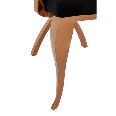 Novara Black Velvet & Rose Gold Baroque Chair