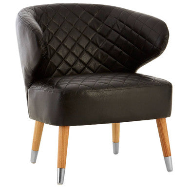 Richy Black Leather Accent Chair