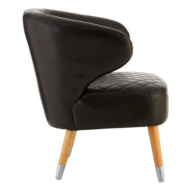 Richy Black Leather Accent Chair