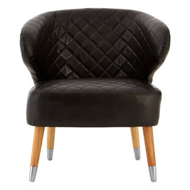 Richy Black Leather Accent Chair