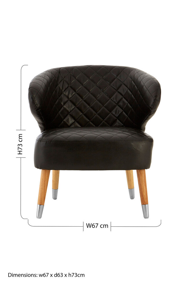 Richy Black Leather Accent Chair