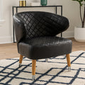 Richy Black Leather Accent Chair