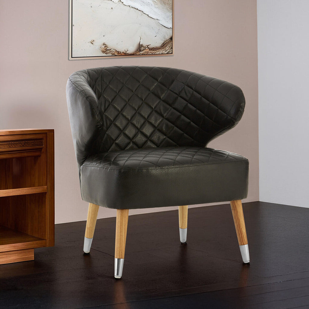 Richy Black Leather Accent Chair