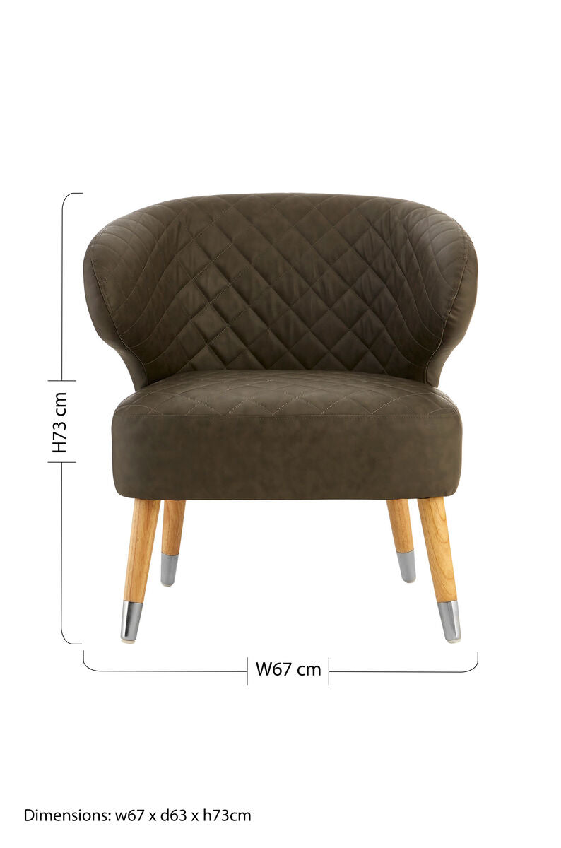 Richy Brown Leather Accent Chair