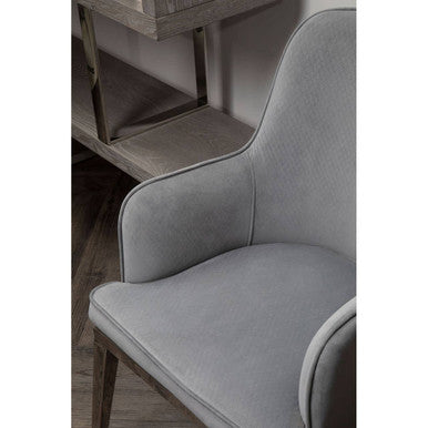 Eliza Grey Velvet Dining Chair With Silver Legs