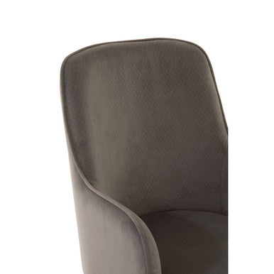 Eliza Grey Velvet Dining Chair With Silver Legs