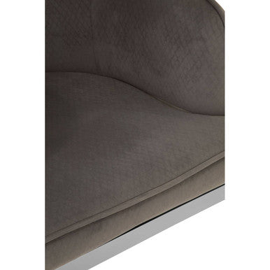 Eliza Grey Velvet Dining Chair With Silver Legs