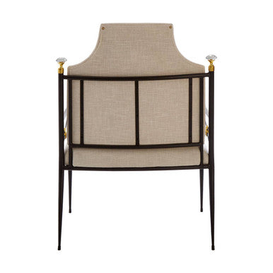 Monroe High Back Chair Linen White Modern