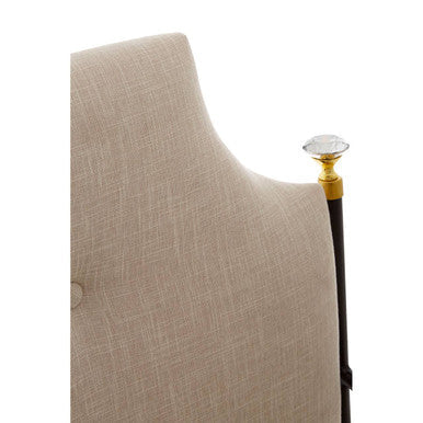 Monroe High Back Chair Linen White Modern