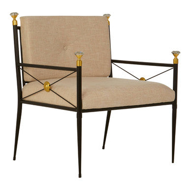Monroe Fabric White Contemporary Lounge Chair