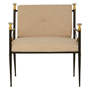 Monroe Fabric White Contemporary Lounge Chair