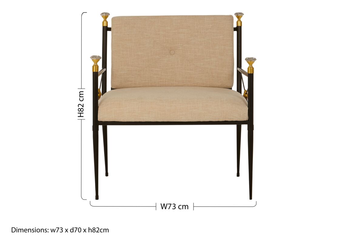 Monroe Fabric White Contemporary Lounge Chair