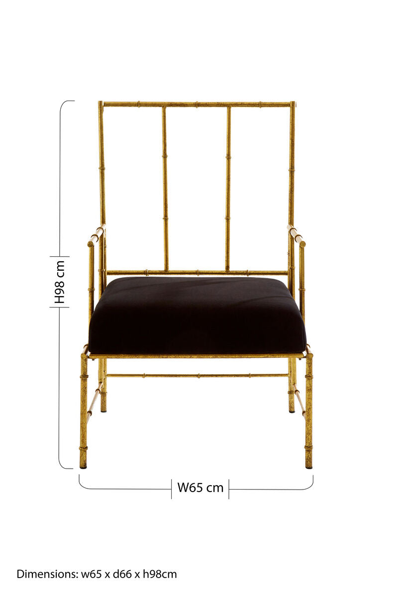 Monroe Gold & Black Velvet Accent Chair