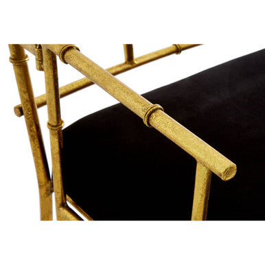 Monroe Gold & Black Velvet Accent Chair