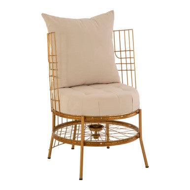 Mantis Gold Wheel Design Chair With Cushion