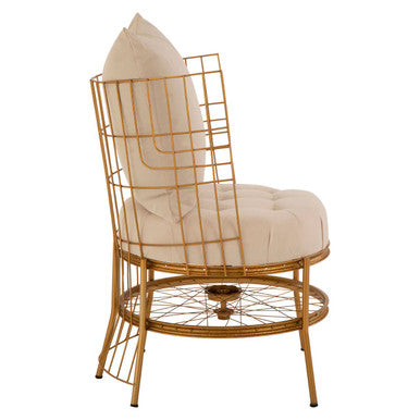 Mantis Gold Wheel Design Chair With Cushion