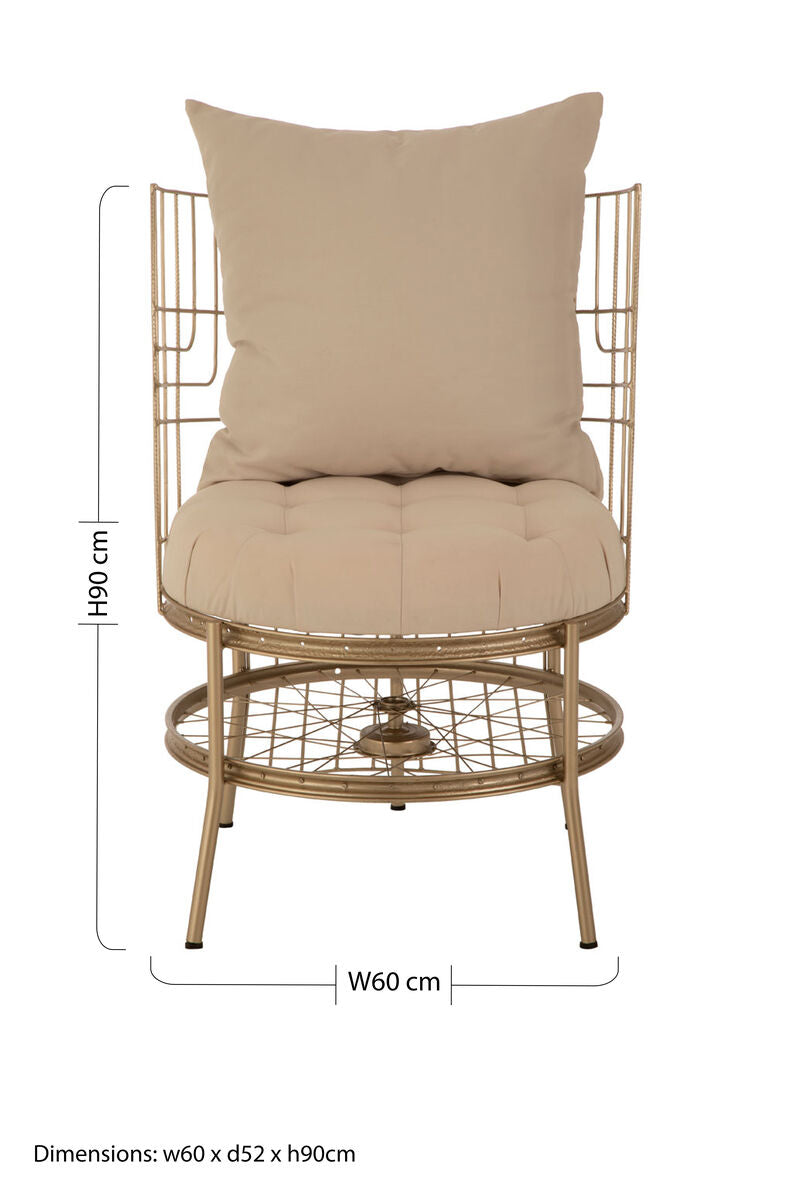 Mantis Champagne Gold Wheel Design Chair
