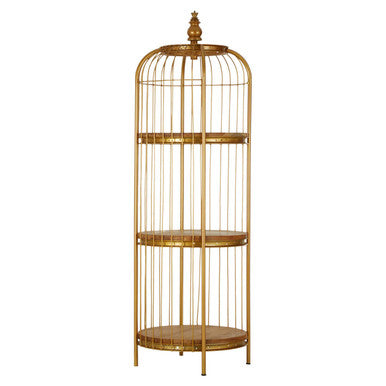 Mantis Medium Gold Birdcage Shelf Unit