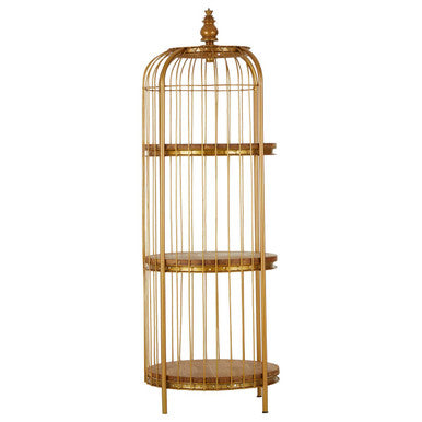 Mantis Medium Gold Birdcage Shelf Unit