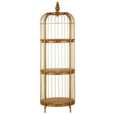 Mantis Medium Gold Birdcage Shelf Unit